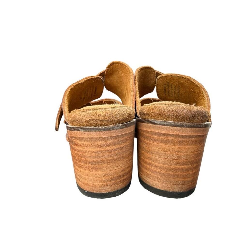 Freebird Caprice Boho Slide Sandal Heel Brown Leather Women size 5 - Picture 4 of 6